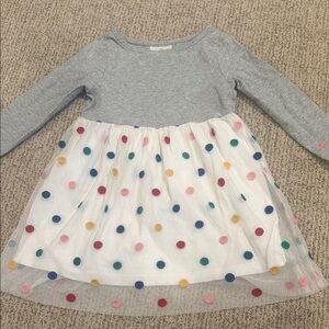 Hanna Andersson Gray and White Dress with Colorful Dots